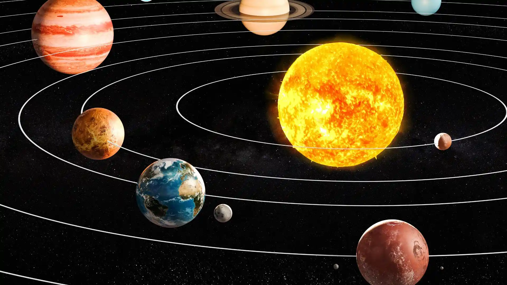 Die Erde dreht sich um die Sonne