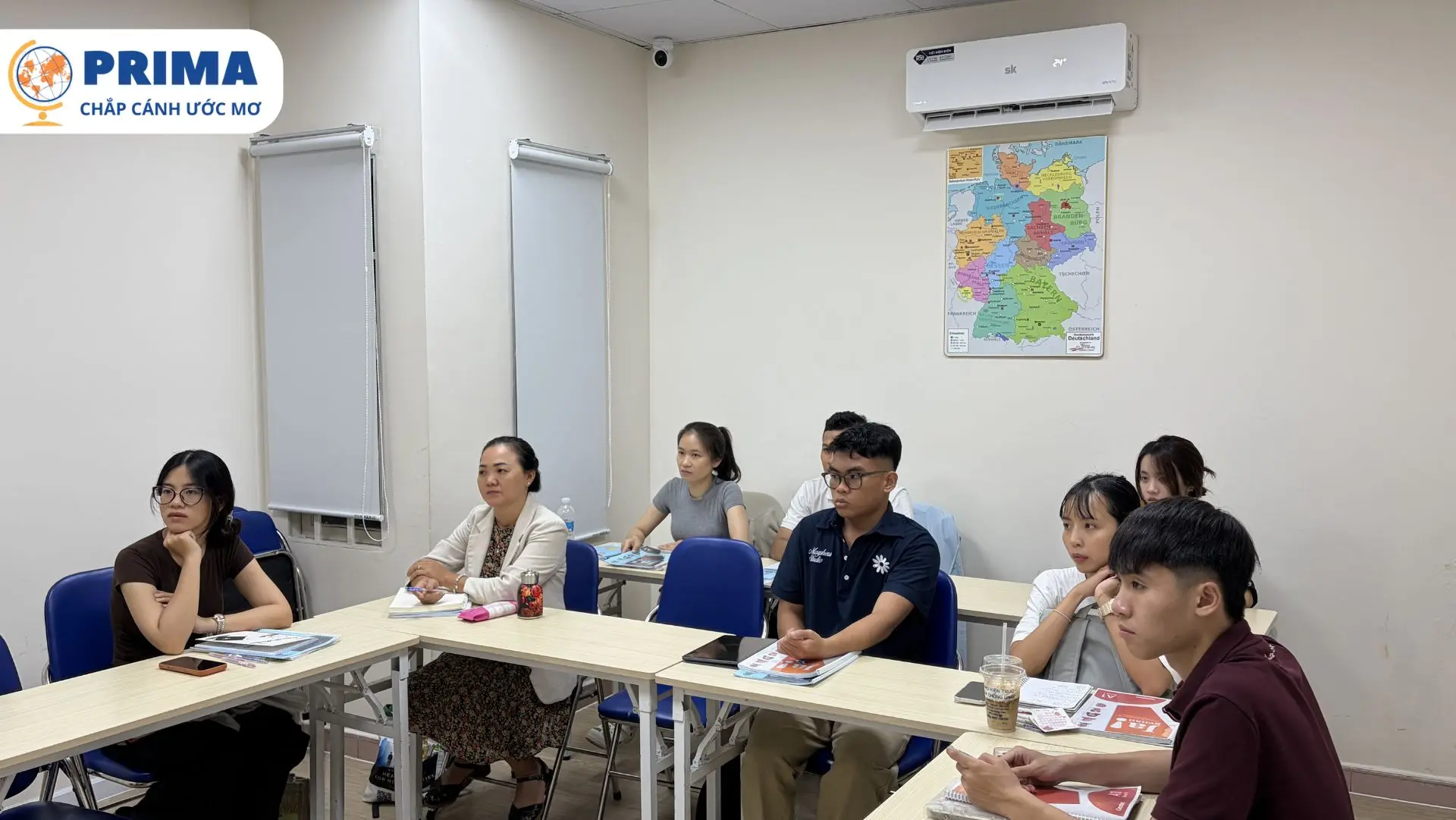 Trung tâm PRIMA có nhiều lớp buổitoi61 hay cả lớp học online, đáp ứngnhu cầu học tiếng Đức cho người sinh sống ở khu vực xa như Bình Dương